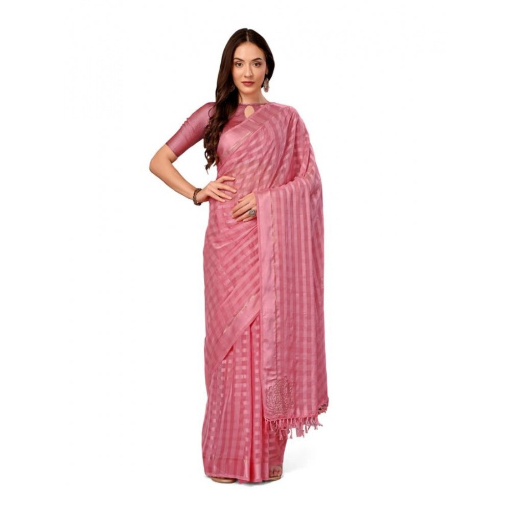 Chiffon Fabric Line Saree With Unstitched Blouse