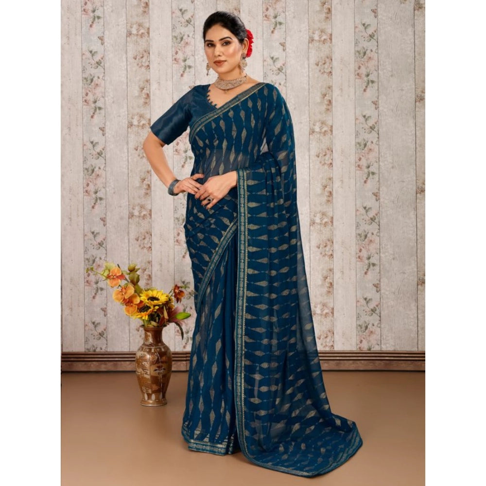 Zomto Laheriya Saree With Unstitched Blouse