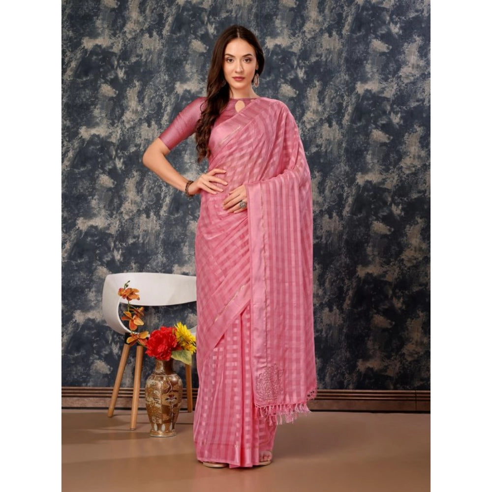 Chiffon Fabric Line Saree With Unstitched Blouse