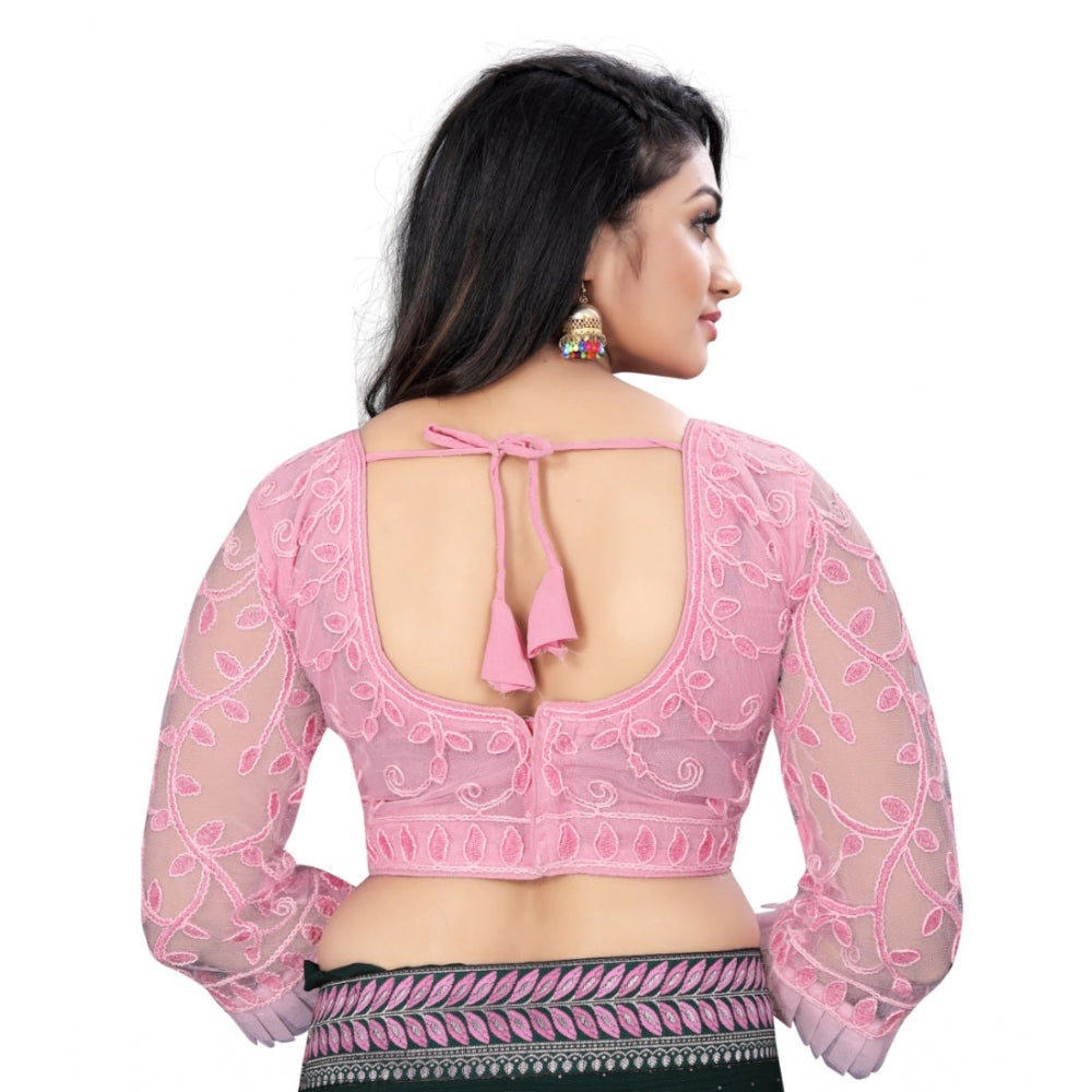  Nylon Net Embroidery Readymade Blouse