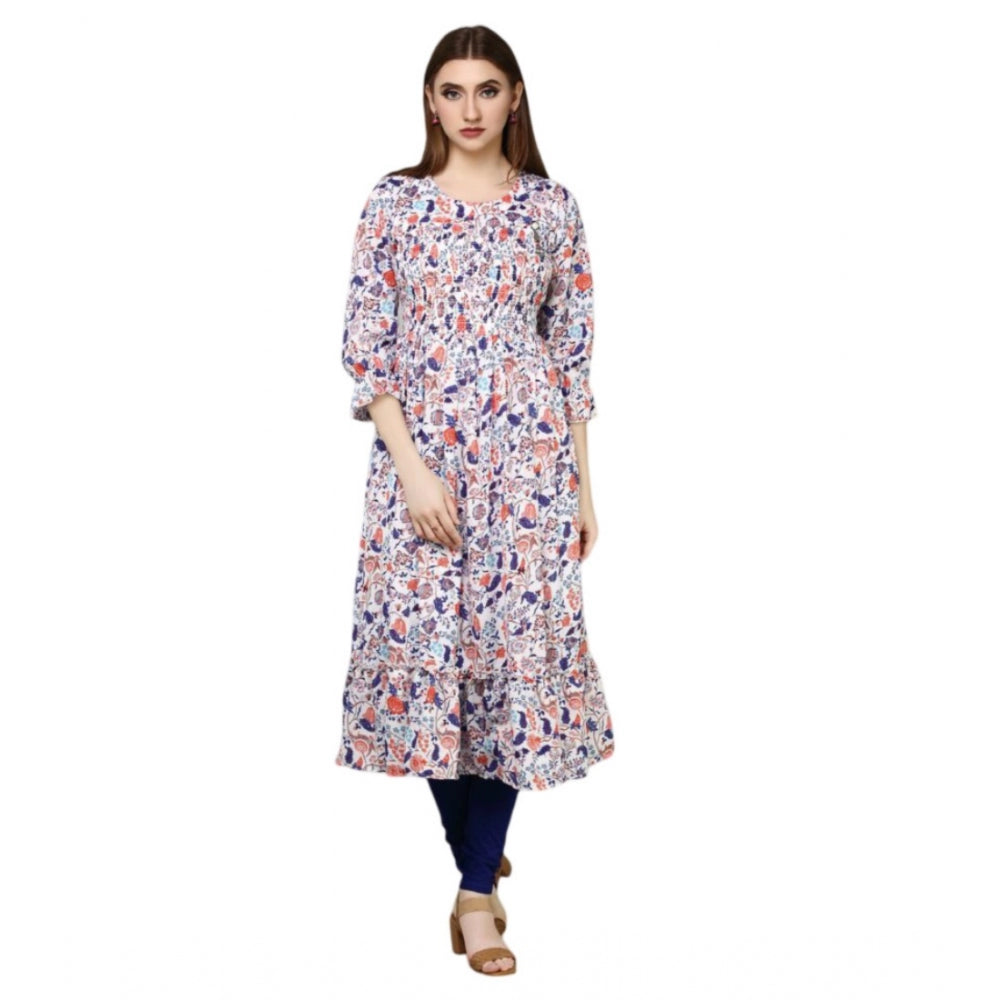 Casual Georgette Printed 3-4th sleeve Dress