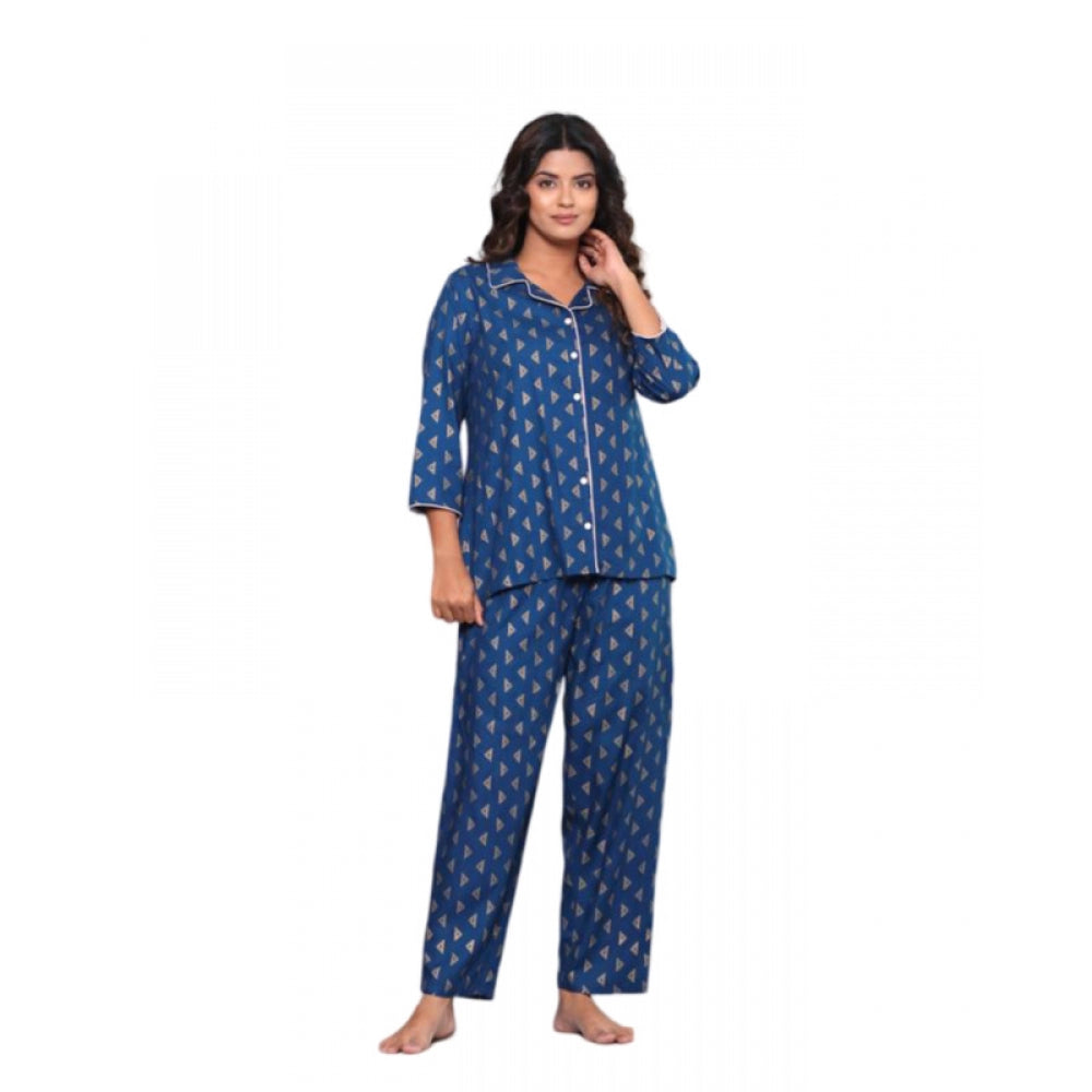 Casual Rayon 3-4th Sleeve Night Suit Set