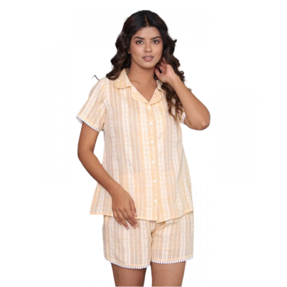 Casual Cotton Short Sleeve Short Night Suit Set