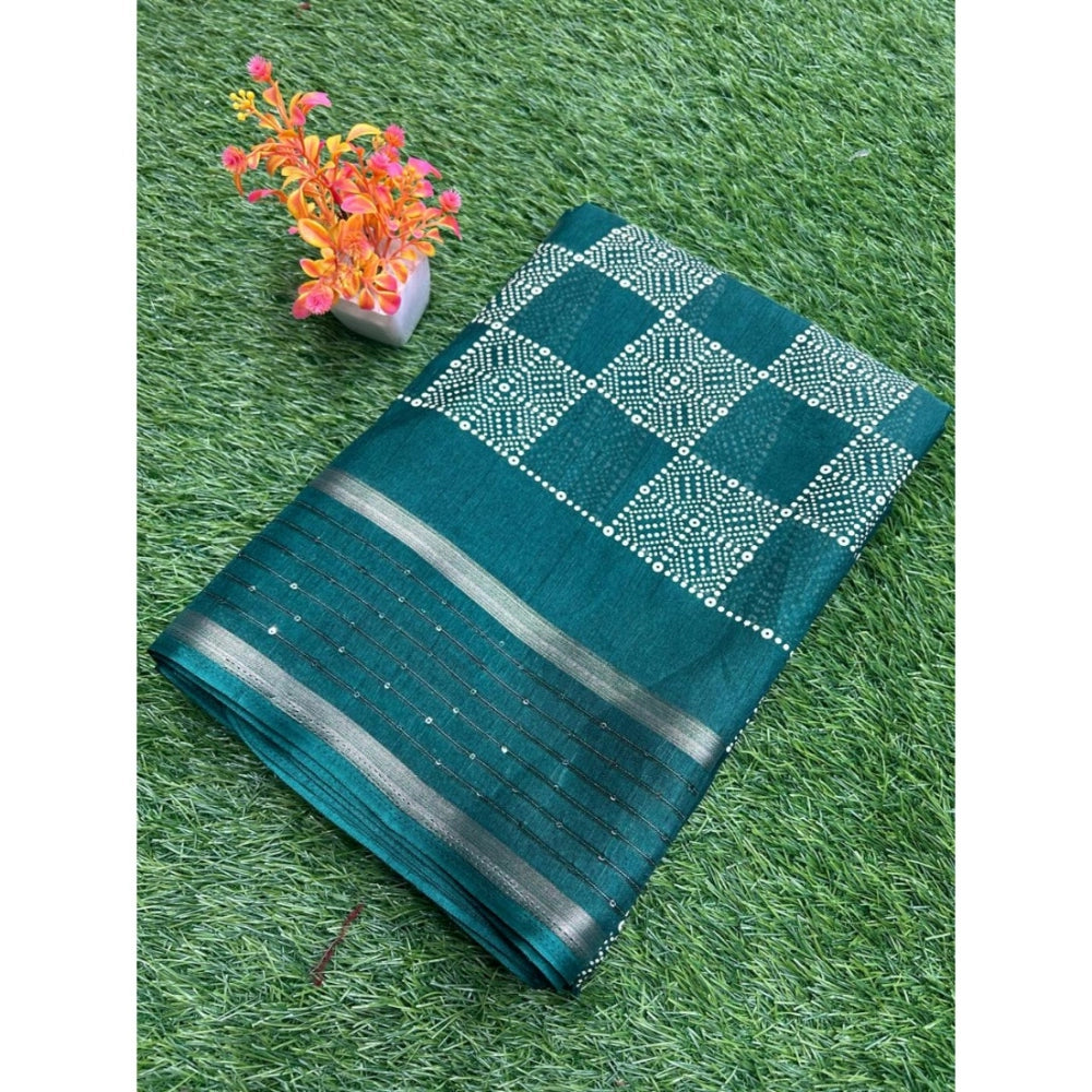 Rani Rangoli Art Silk Printed Saree With Unstitched Blouse