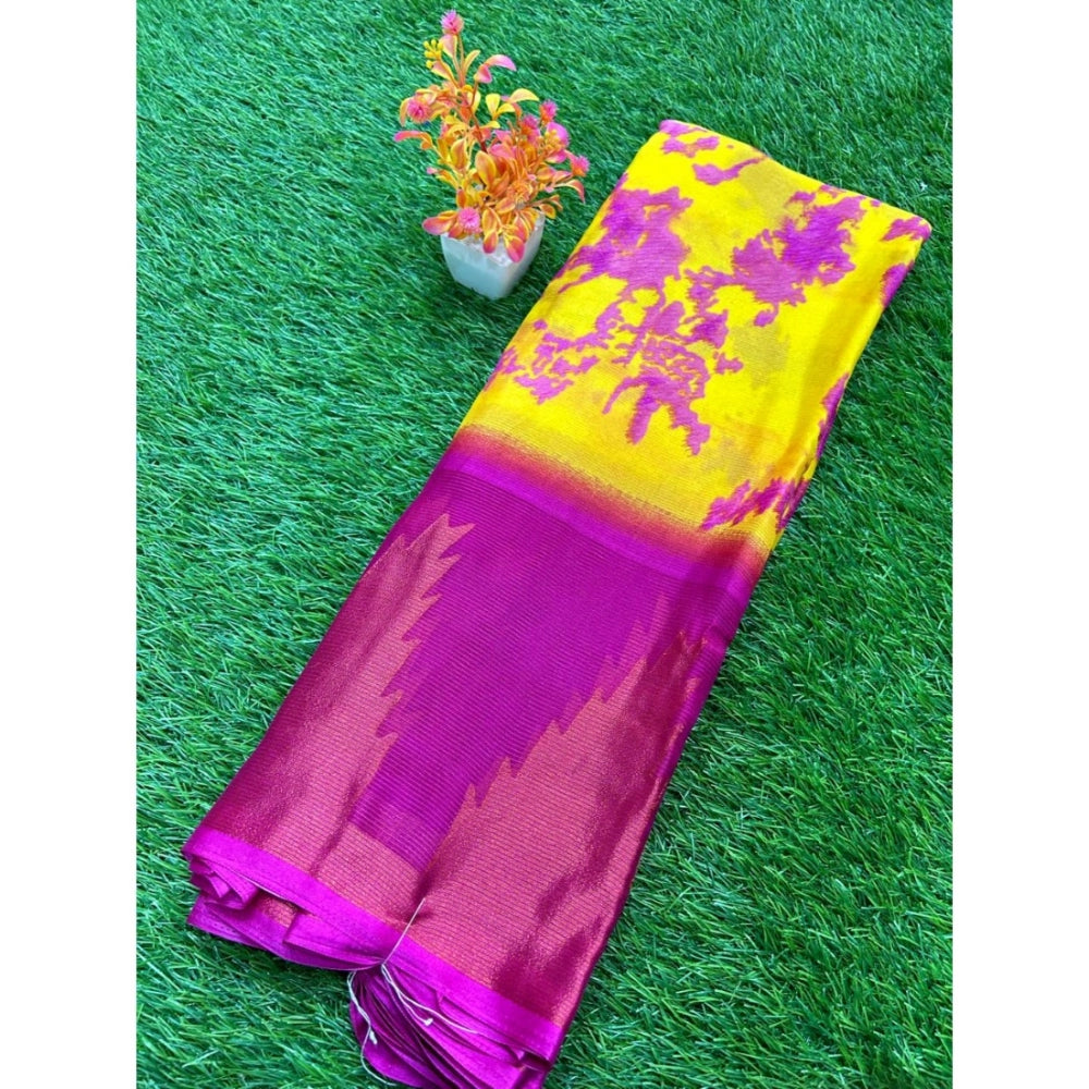 Rani Rangoli Chiffon Printed Saree With Unstitched Blouse