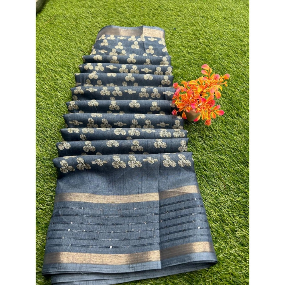 Rani Rangoli Art Silk Printed Saree With Unstitched Blouse