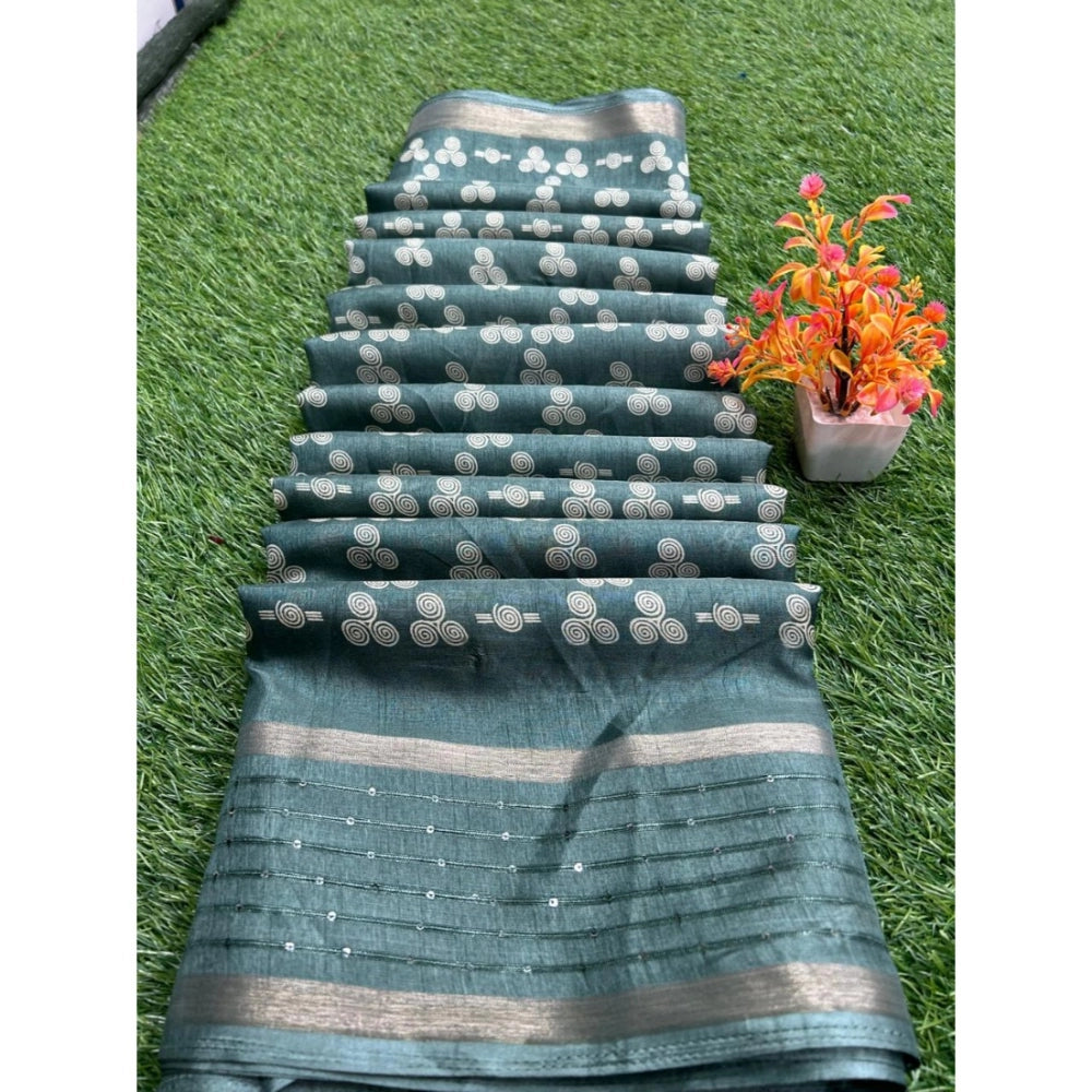 Rani Rangoli Art Silk Printed Saree With Unstitched Blouse