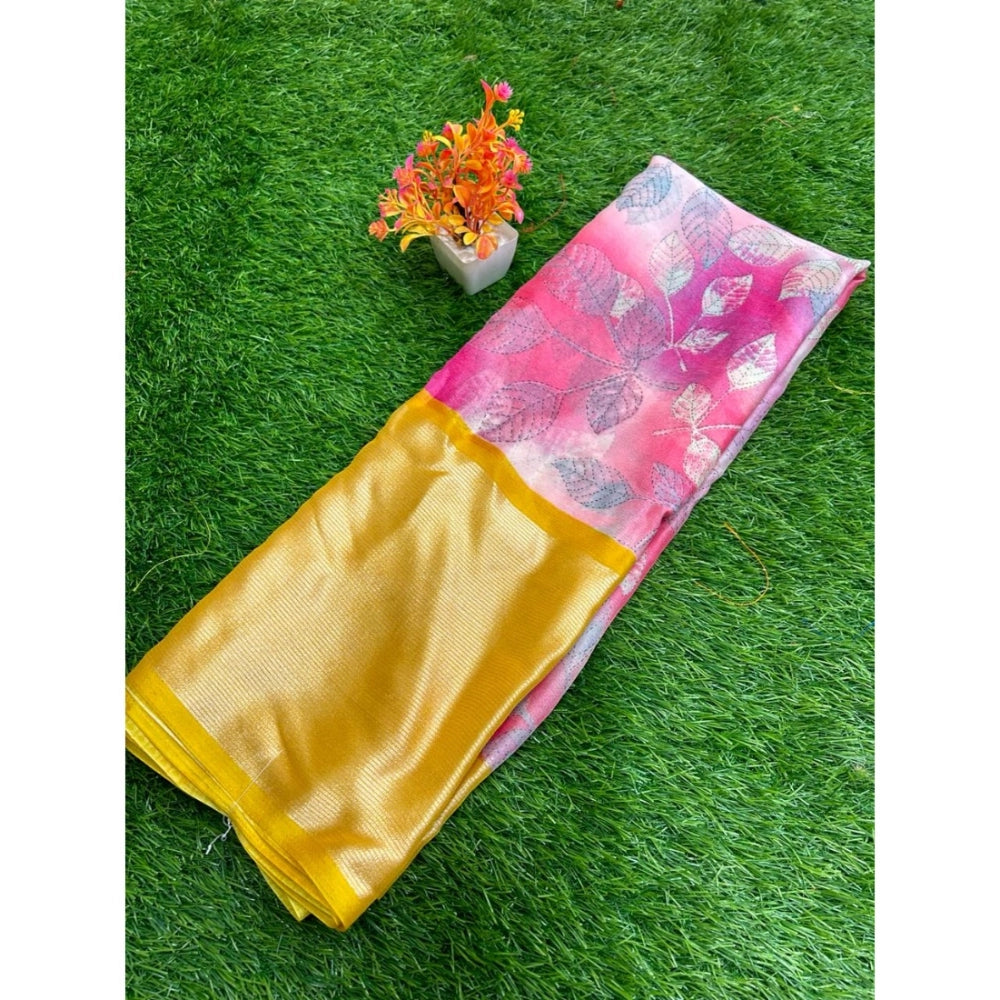 Rani Rangoli Brasso Printed Saree With Unstitched Blouse