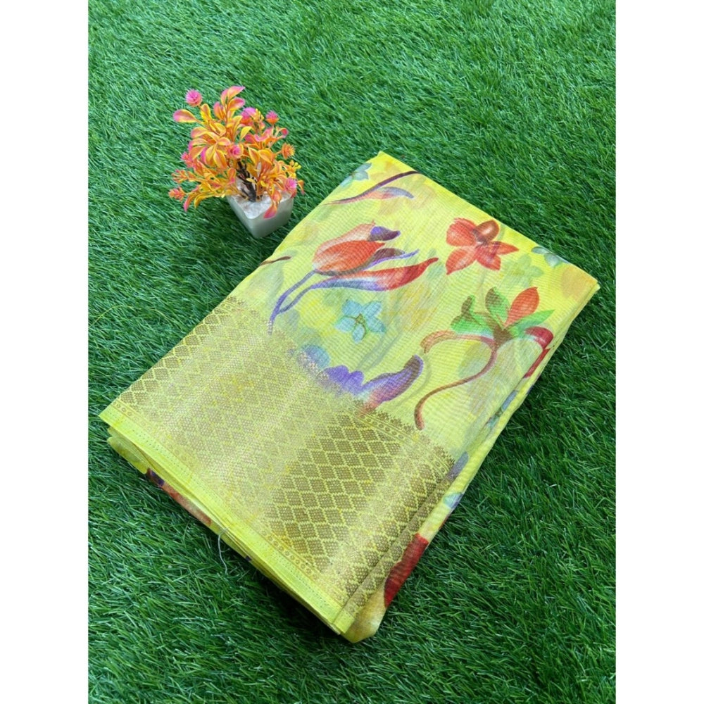 Rani Rangoli Cotton Printed Saree With Unstitched Blouse