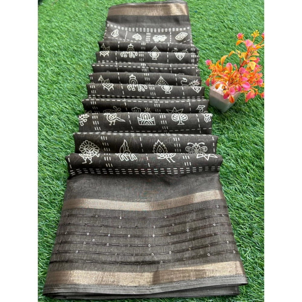 Rani Rangoli Art Silk Printed Saree With Unstitched Blouse