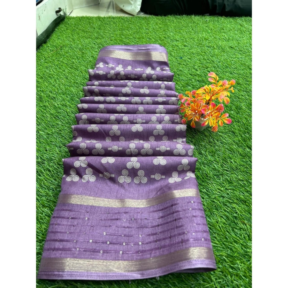 Rani Rangoli Art Silk Printed Saree With Unstitched Blouse