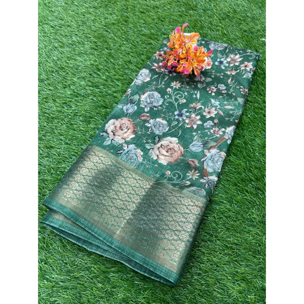 Rani Rangoli Cotton Printed Saree With Unstitched Blouse