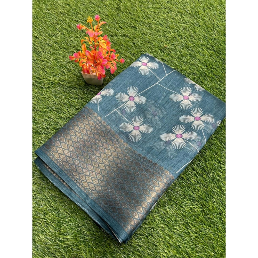 Rani Rangoli Cotton Printed Saree With Unstitched Blouse