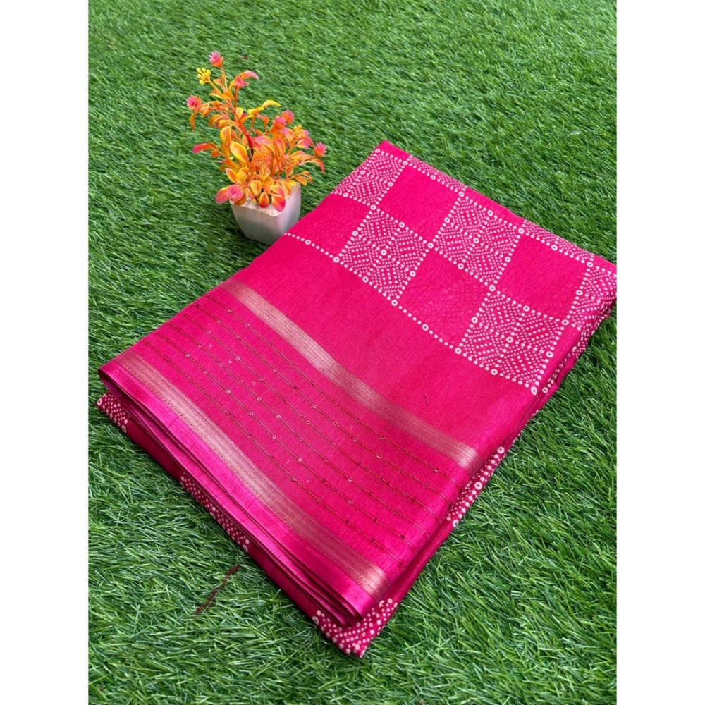 Rani Rangoli Art Silk Printed Saree With Unstitched Blouse