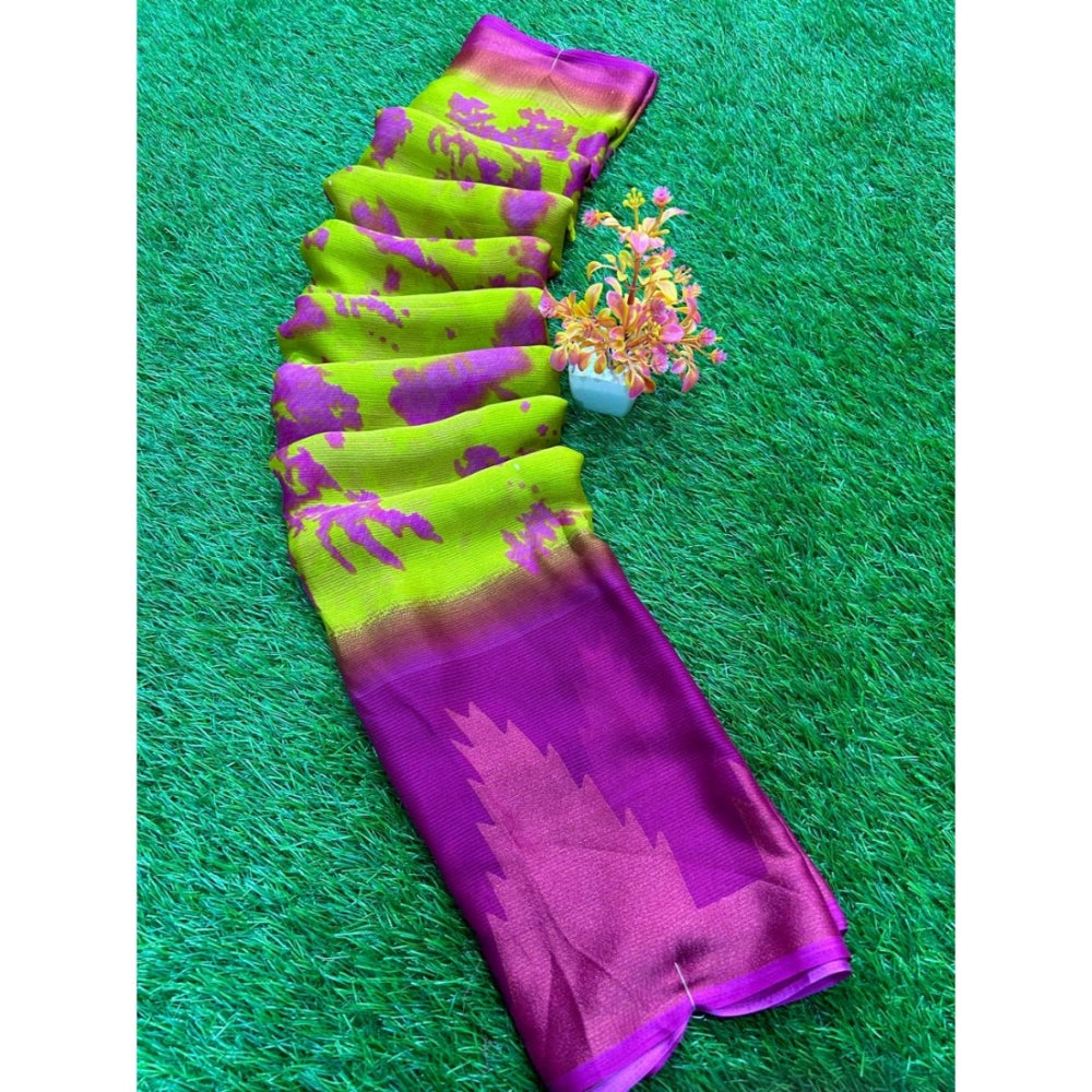 Rani Rangoli Chiffon Printed Saree With Unstitched Blouse