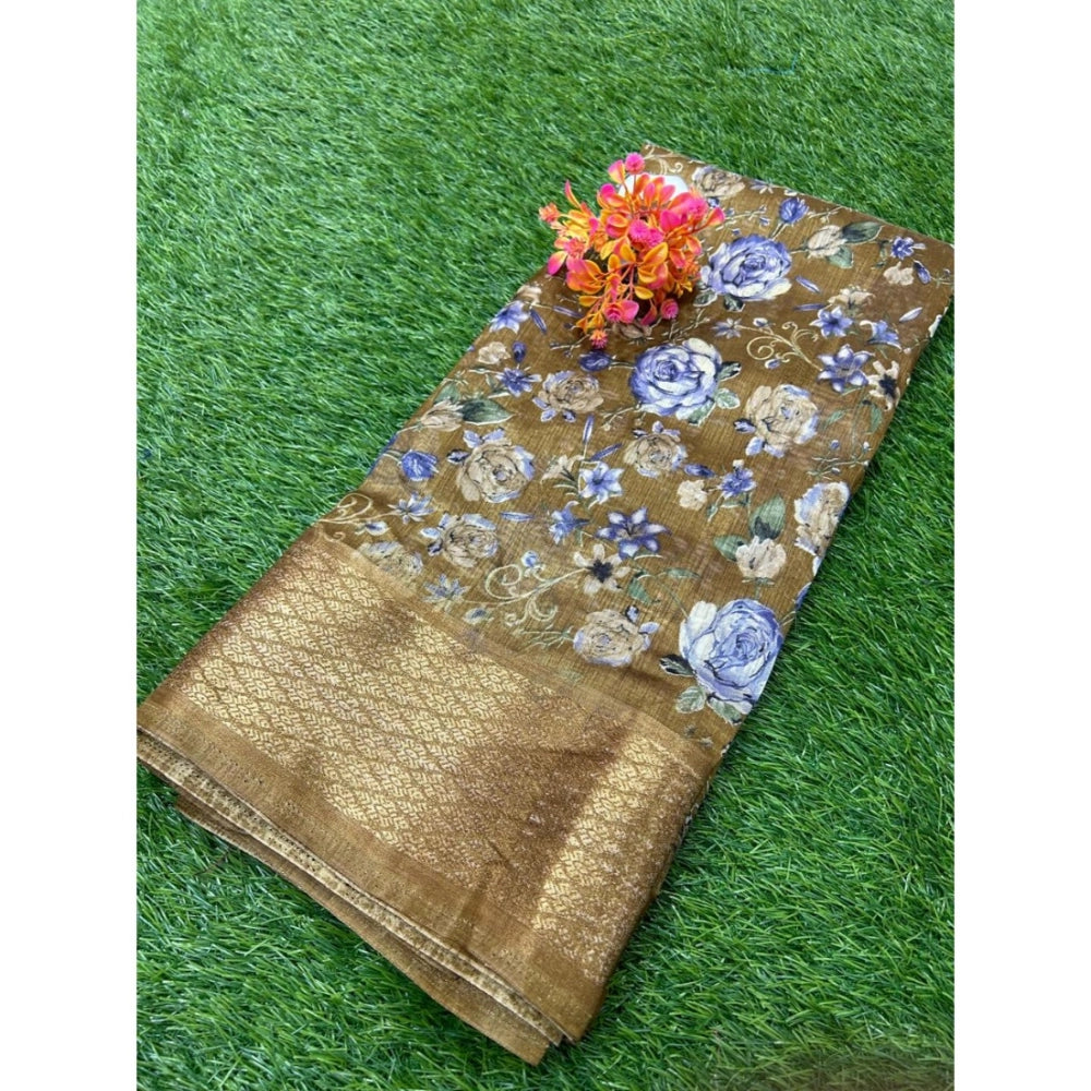 Rani Rangoli Cotton Printed Saree With Unstitched Blouse