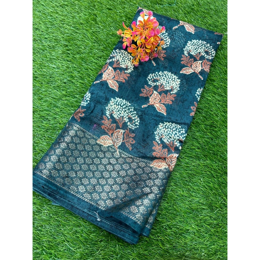 Rani Rangoli Cotton Printed Saree With Unstitched Blouse